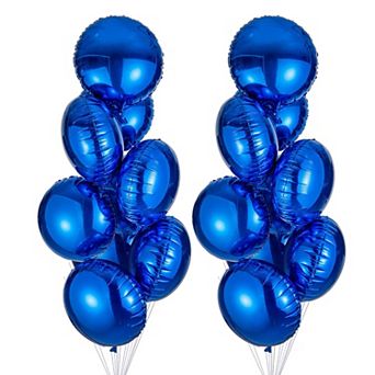 18 Blue Round Foil Mylar Balloons for Birthday Wedding Baby Shower