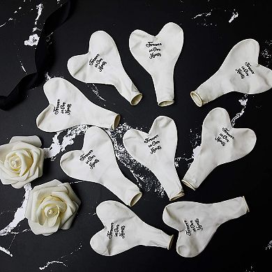 60 Pieces Memorial Heart Shaped Latex Balloons with Ribbons for Funeral and Remembrance Decor