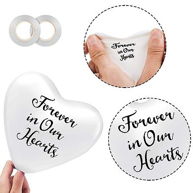 60 Pieces Memorial Heart Shaped Latex Balloons with Ribbons for Funeral and Remembrance Decor