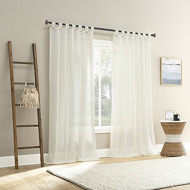 No. 918 Waverly Linen Blend Sheer Tab Top Single Window Curtain Panel