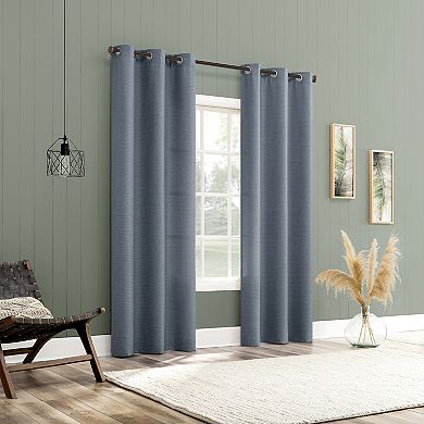 No. 918 Landon Textured Light Filtering Grommet 2 Window Curtain Panels