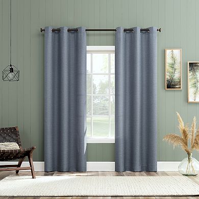 No. 918 Landon Textured Light Filtering Grommet 2 Window Curtain Panels