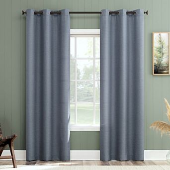 No. 918 Landon Textured Light Filtering Grommet 2 Window Curtain Panels
