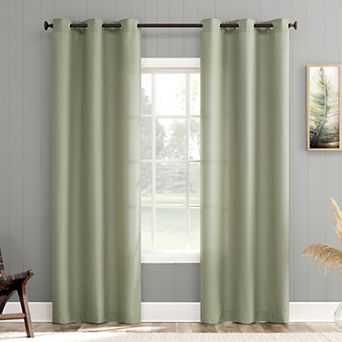 No. 918 Landon Textured Light Filtering Grommet 2 Window Curtain Panels