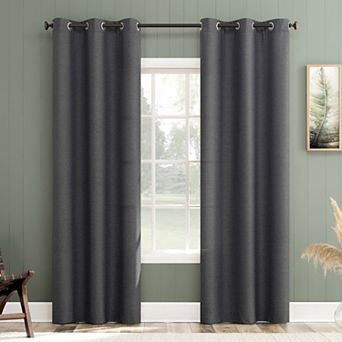 No. 918 Landon Textured Light Filtering Grommet 2 Window Curtain Panels
