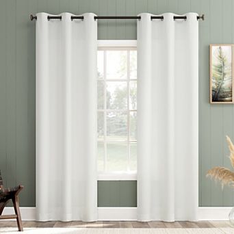 No. 918 Landon Textured Light Filtering Grommet 2 Window Curtain Panels
