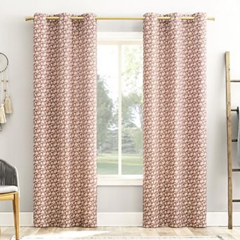 No. 918 Talia Tonal Floral Light Filtering Grommet 2 Window Curtain Panels