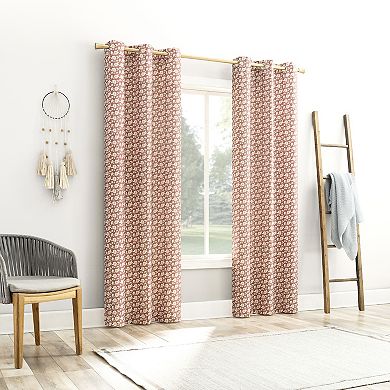 No. 918 Talia Tonal Floral Light Filtering Grommet 1 Window Curtain Panel