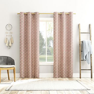 No. 918 Talia Tonal Floral Light Filtering Grommet 1 Window Curtain Panel
