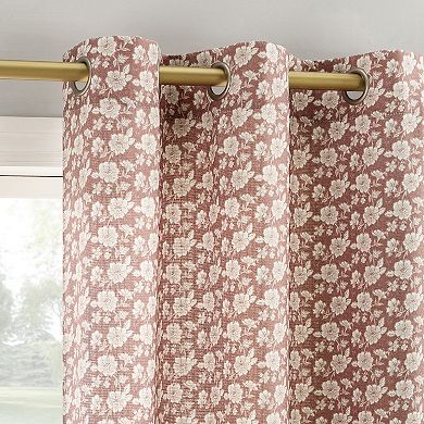 No. 918 Talia Tonal Floral Light Filtering Grommet 1 Window Curtain Panel