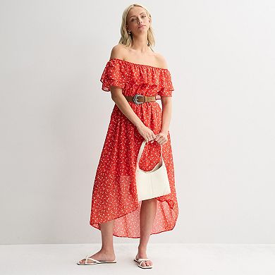 Juniors' WallFlower Daisy Hi-Low Belted Maxi Dress