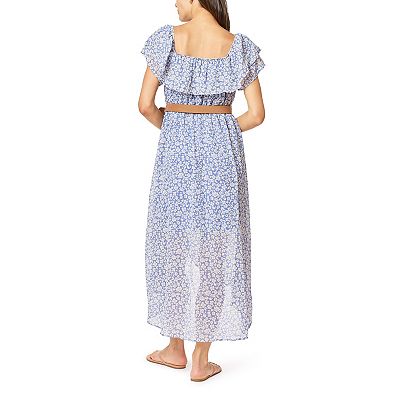 Juniors' WallFlower Daisy Hi-Low Belted Maxi Dress