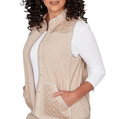 Women's Alfred Dunner Quilted Snap-Front Vest