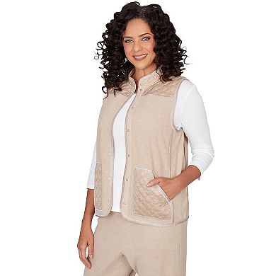 Women's Alfred Dunner Quilted Snap-Front Vest