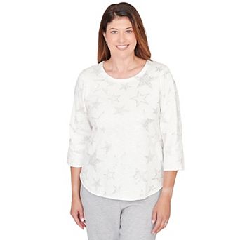 Women's Alfred Dunner Star Print Crewneck Top