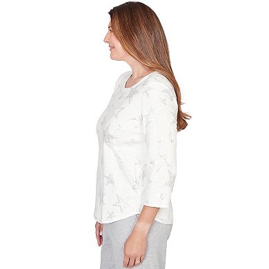 Women's Alfred Dunner Star Print Crewneck Top