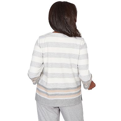 Women's Alfred Dunner Star Stripe Embellished Crewneck Top