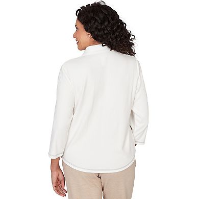 Women's Alfred Dunner Quarter-Zip Patchwork Top