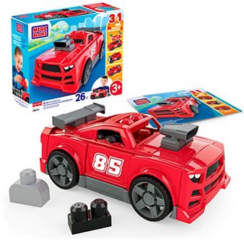 Mega Bloks Build & Go Race Car Block Toy with Rolling Wheels - 26 pc