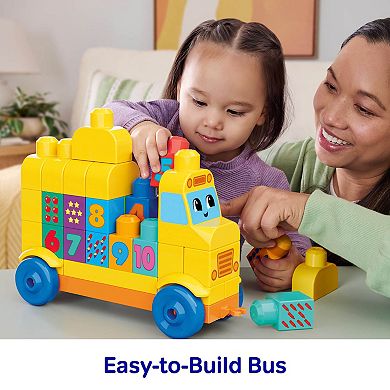 Mega Bloks First Builders Build & Count Bus Block Toy 45-pc.