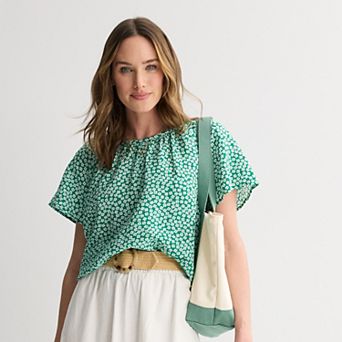 Women's Sonoma Goods For Life® Silk-Like Flutter Sleeve Top