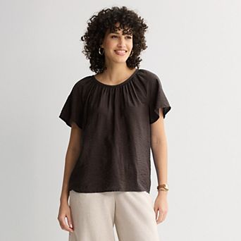 Women's Sonoma Goods For Life® Silk-Like Flutter Sleeve Top