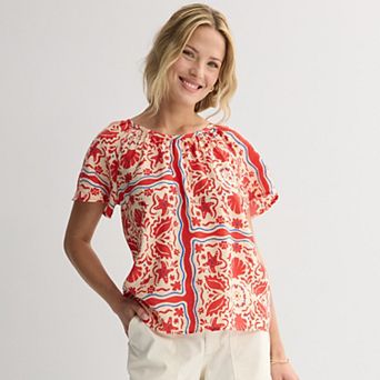 Women's Sonoma Goods For Life® Silk-Like Flutter Sleeve Top