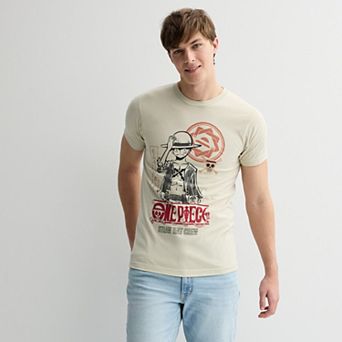 Men's One Piece Animated Luffy Graphic Tee