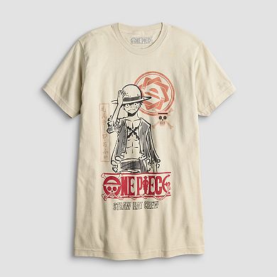 Men's One Piece Animated Luffy Graphic Tee