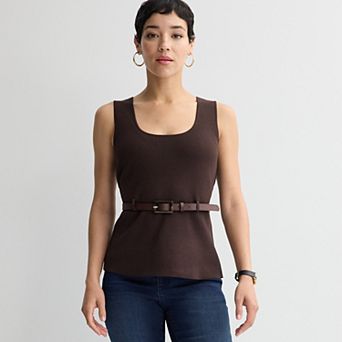 Women's Nine West Belted Peplum Top