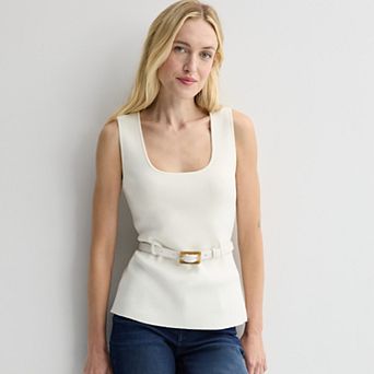 Women's Nine West Belted Peplum Top