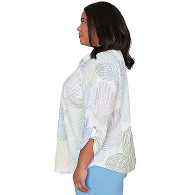 Plus Size Alfred Dunner Pastel Floral Print Button-Down Shirt