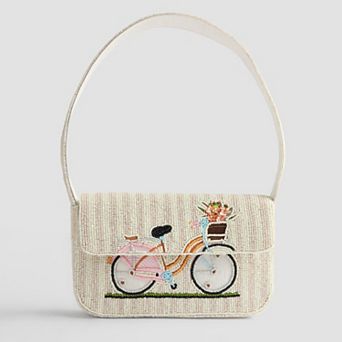 SOL and MER Beaded Baguette Shoulder Bag