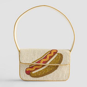 SOL and MER Beaded Baguette Shoulder Bag