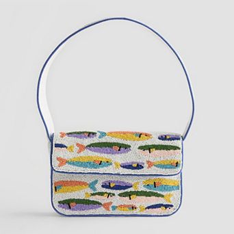 SOL and MER Beaded Baguette Shoulder Bag