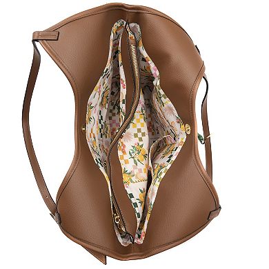 BCBGeneration Triple Entry Tote with Buckle Strap & Bag Charm