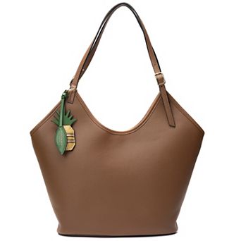 BCBGeneration Triple Entry Tote with Buckle Strap & Bag Charm