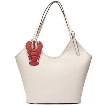 BCBGeneration Triple Entry Tote with Buckle Strap & Bag Charm