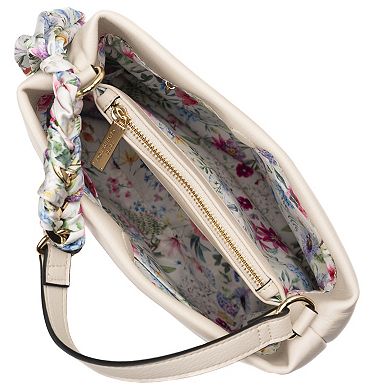 BCBGeneration Triple Compartment Satchel Bag with Woven Scarf Chain