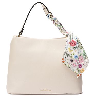 BCBGeneration Triple Compartment Satchel Bag with Woven Scarf Chain