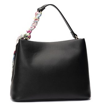 BCBGeneration Triple Compartment Satchel Bag with Woven Scarf Chain