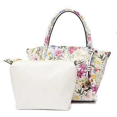 BCBGeneration Floral Satchel with Removable Pouch & Scarf
