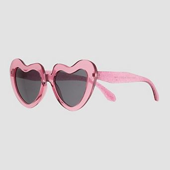 Women's Cali Blue 54mm Plastic Heart Sunglasses