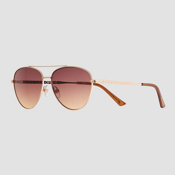 Women's Nine West 57mm Metal Square Sunglasses