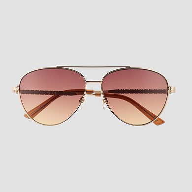 Women's Nine West 57mm Metal Square Sunglasses