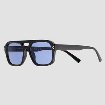 Men's Cali Blue 56mm Plastic Aviator Sunglasses