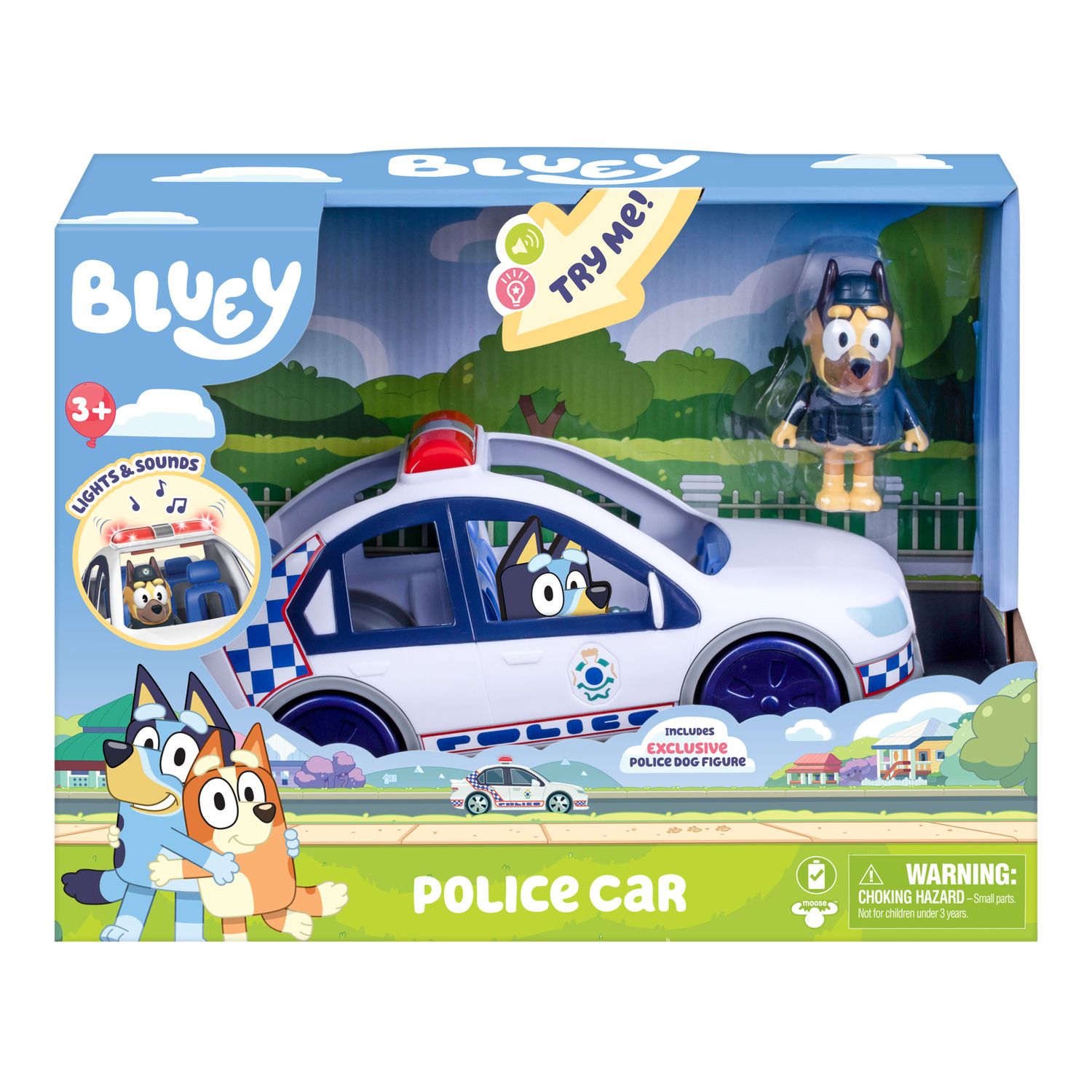 Детская игрушка Bluey Police Car with Lights and Sounds & Exclusive Police Dog Figure Toy — фото 1