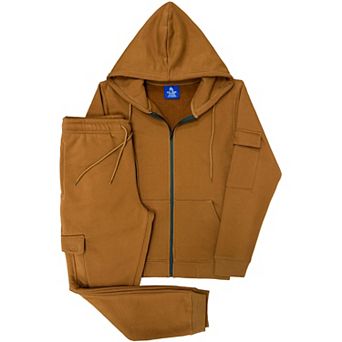 Men’s 2 pc Cargo Jogger Sweatsuit - Heavy Duty Cotton Blend