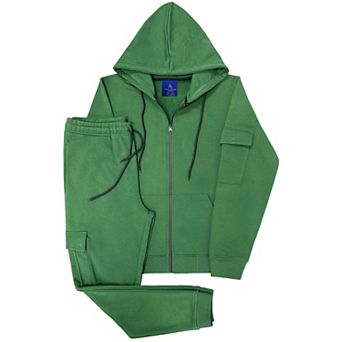 Men’s 2 pc Cargo Jogger Sweatsuit - Heavy Duty Cotton Blend