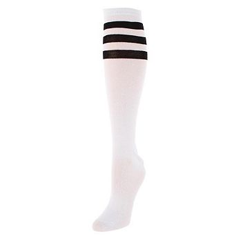 CTM Women's Top Striped Knee-High Fashion Sock (1 Pairs)